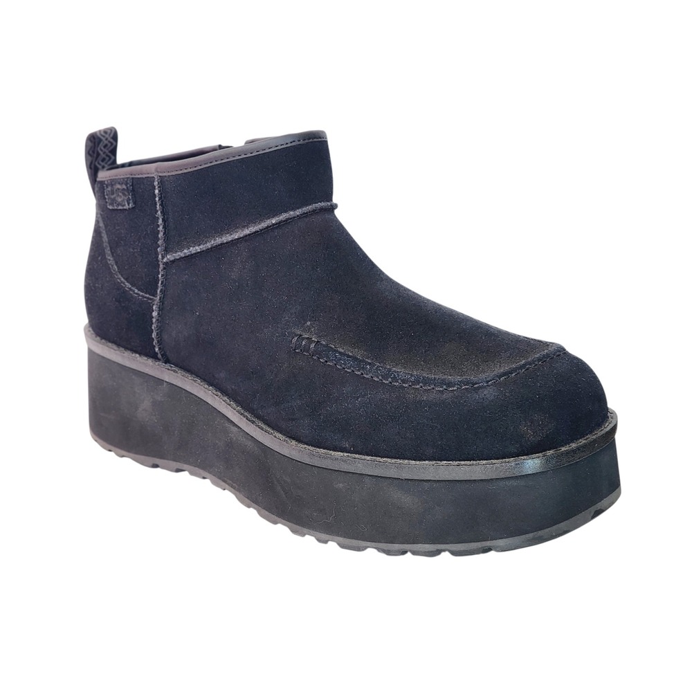 UGG Cityfunc Ultra Mini Ankle Boots Black Suede Platform Booties 1158193 Size 11 - Picture 4 of 8